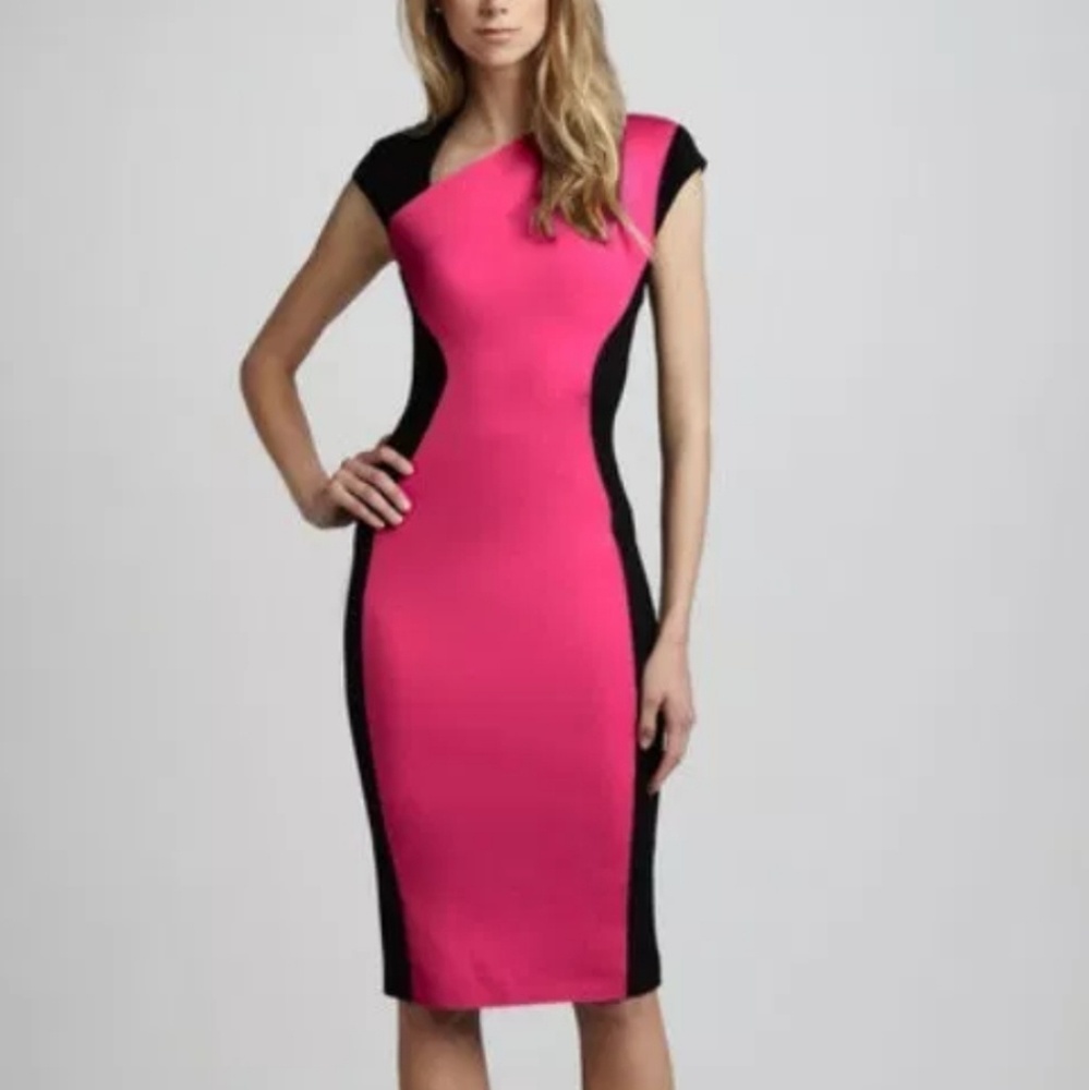 French Connection pink and black modern dress